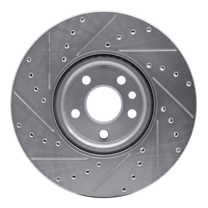 Volvo XC60 Brake Rotor (1) - Front Right - R1 Concepts - Drilled & Slotted - Silver - `16-`17